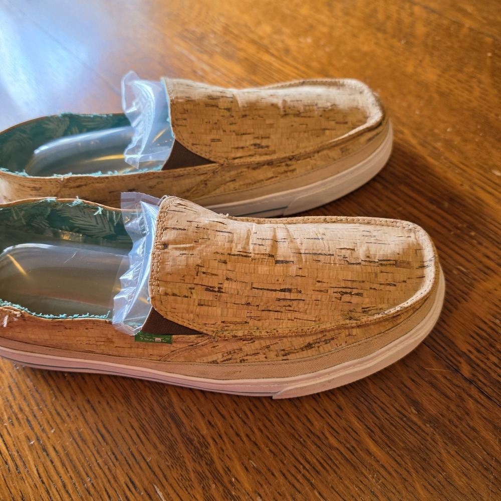 Sanuk Mens Cork Inspired Style Slip On Shoes‎ Size 8